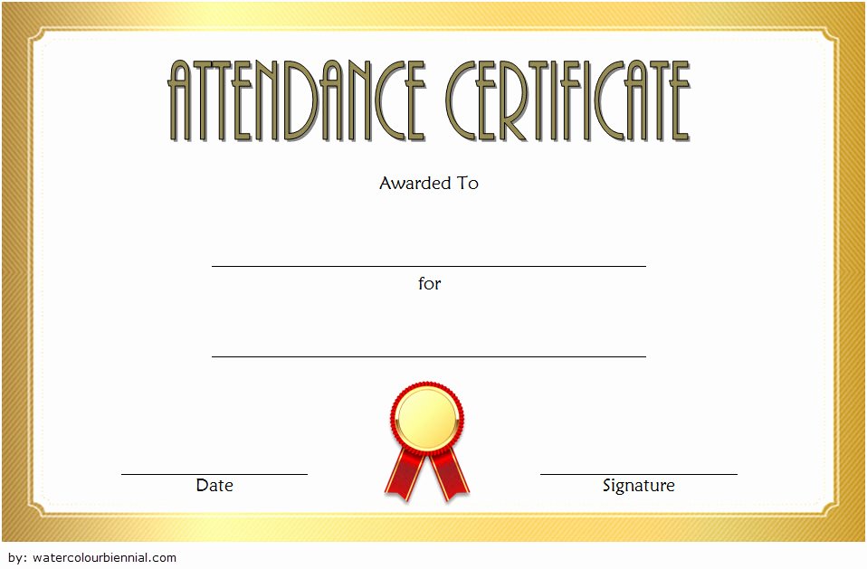 Attendance Certificate format for Employees New Perfect attendance Certificate Template Free