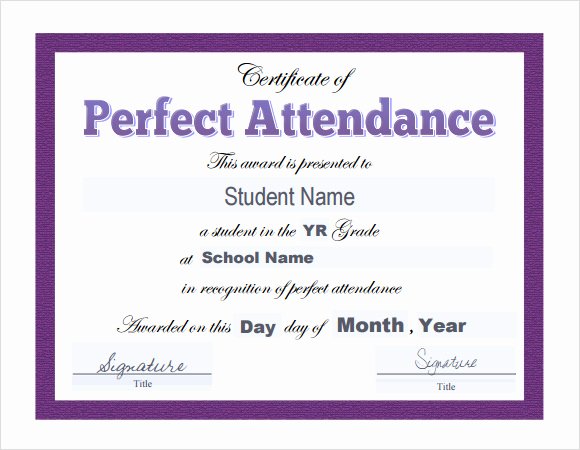 Attendance Certificate format for Students Beautiful 23 Sample attendance Certificate Templates In Illustrator
