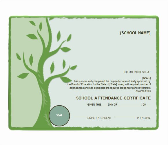 Attendance Certificate format for Students Elegant 23 Sample attendance Certificate Templates In Illustrator