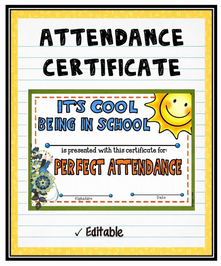 Attendance Certificate format for Students New Acknowledge Your Students Perfect attendance by Presenting