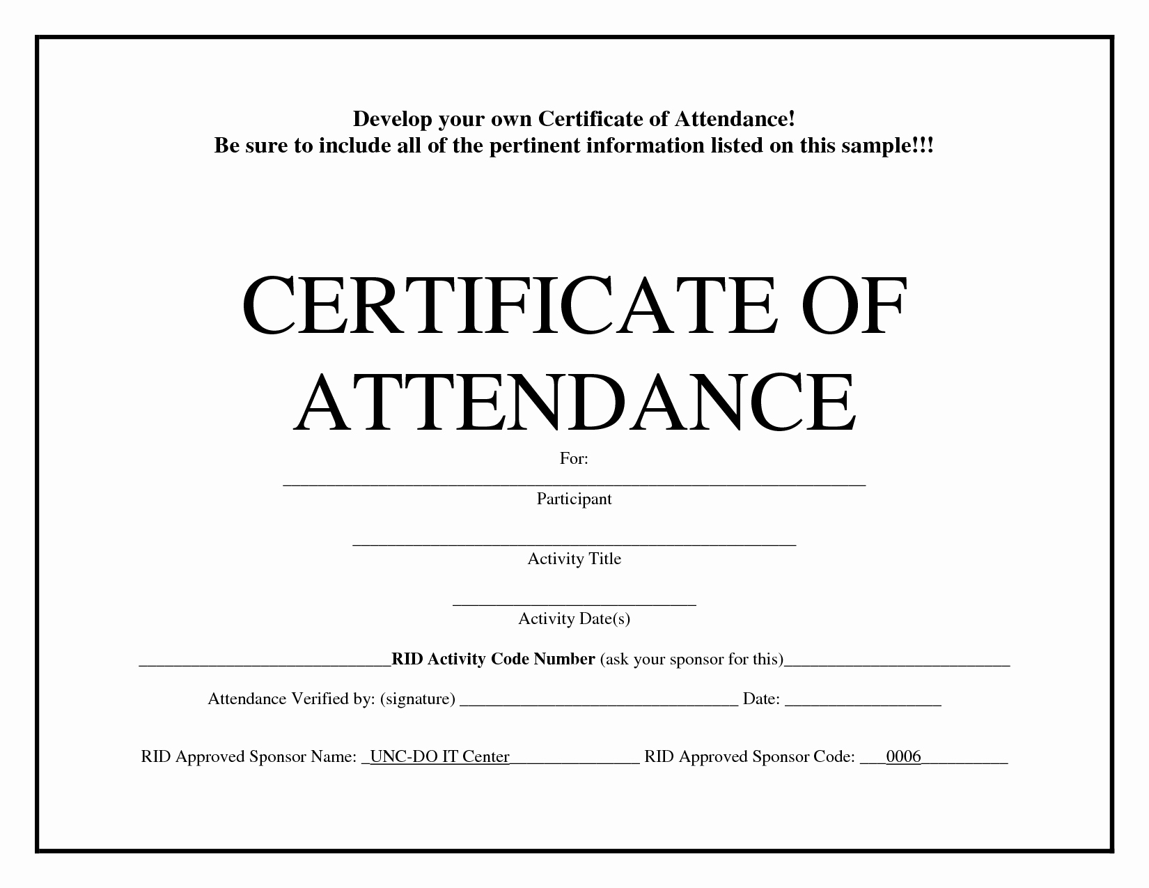 Attendance Certificate format for Students Unique Certificate Of attendance Templates