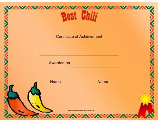Auction Winner Certificate Template New Best Chili Certificate Template