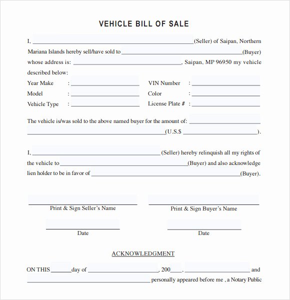 Auto Bill Of Sale Word Template Luxury Free 12 Sample Vehicle Bill Of Sales In Pdf