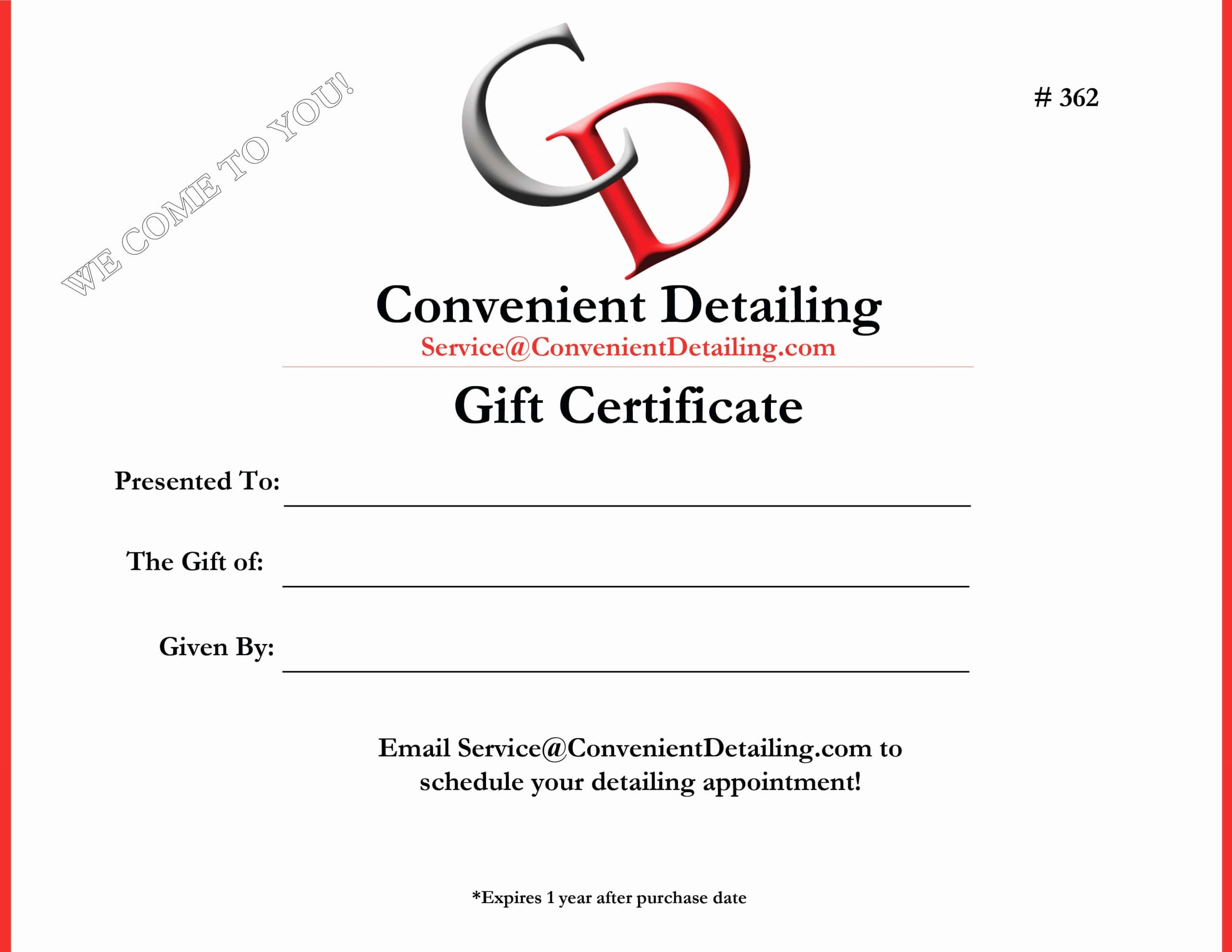 Auto Detailing Gift Certificate Template Best Of Auto Detailing Gift Certificate Nj Convenient Detailing