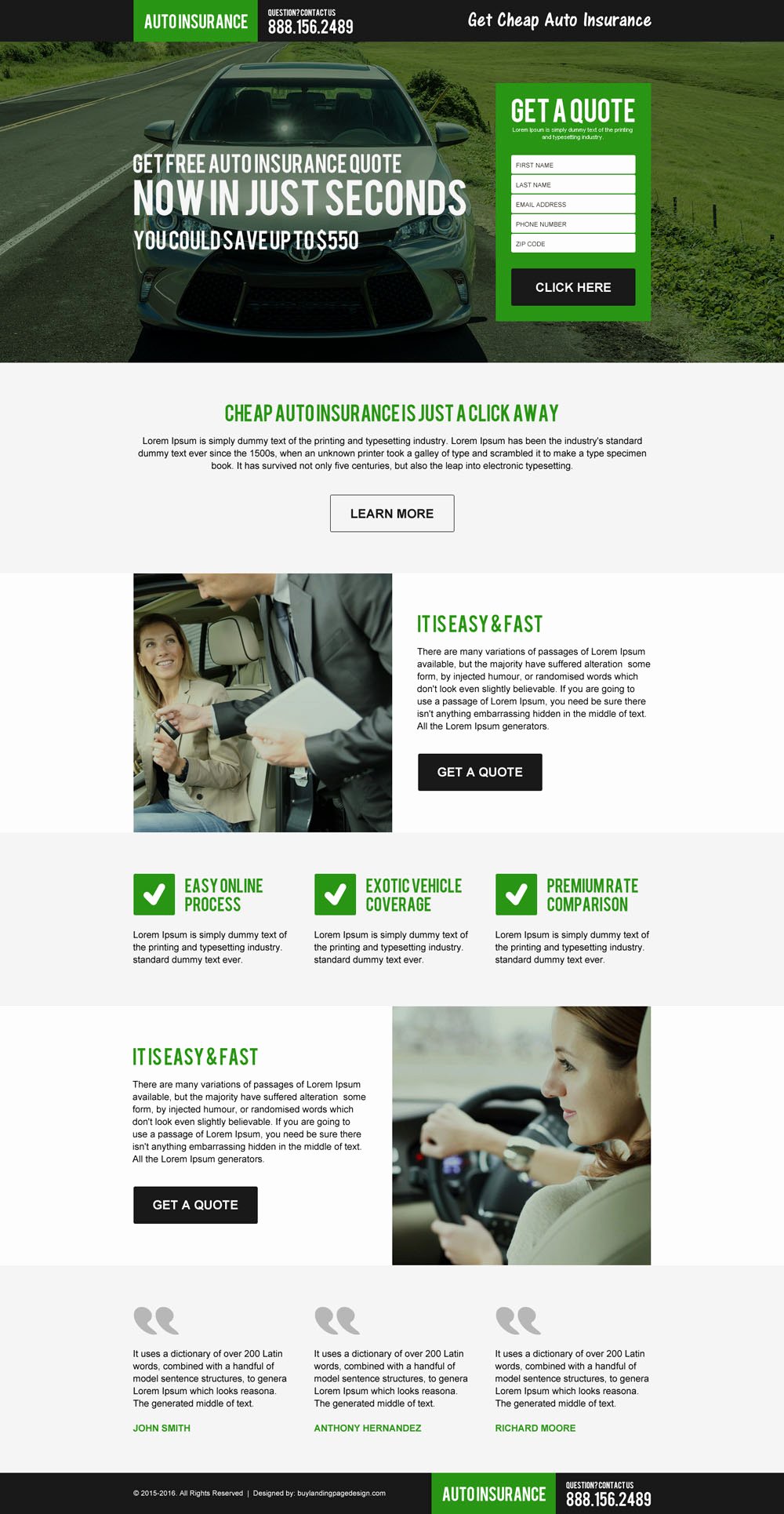 Auto Insurance Card Generator Luxury Innovative and Creative Landing Page Design Trends 2016