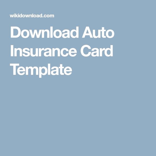 Auto Insurance Card Templates Awesome Download Auto Insurance Card Template Id In 2019