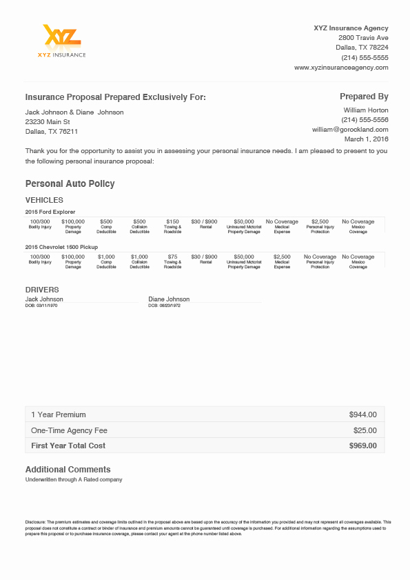 Auto Insurance Template Free Fresh Example Insurance Quote Templates Custom Quote form