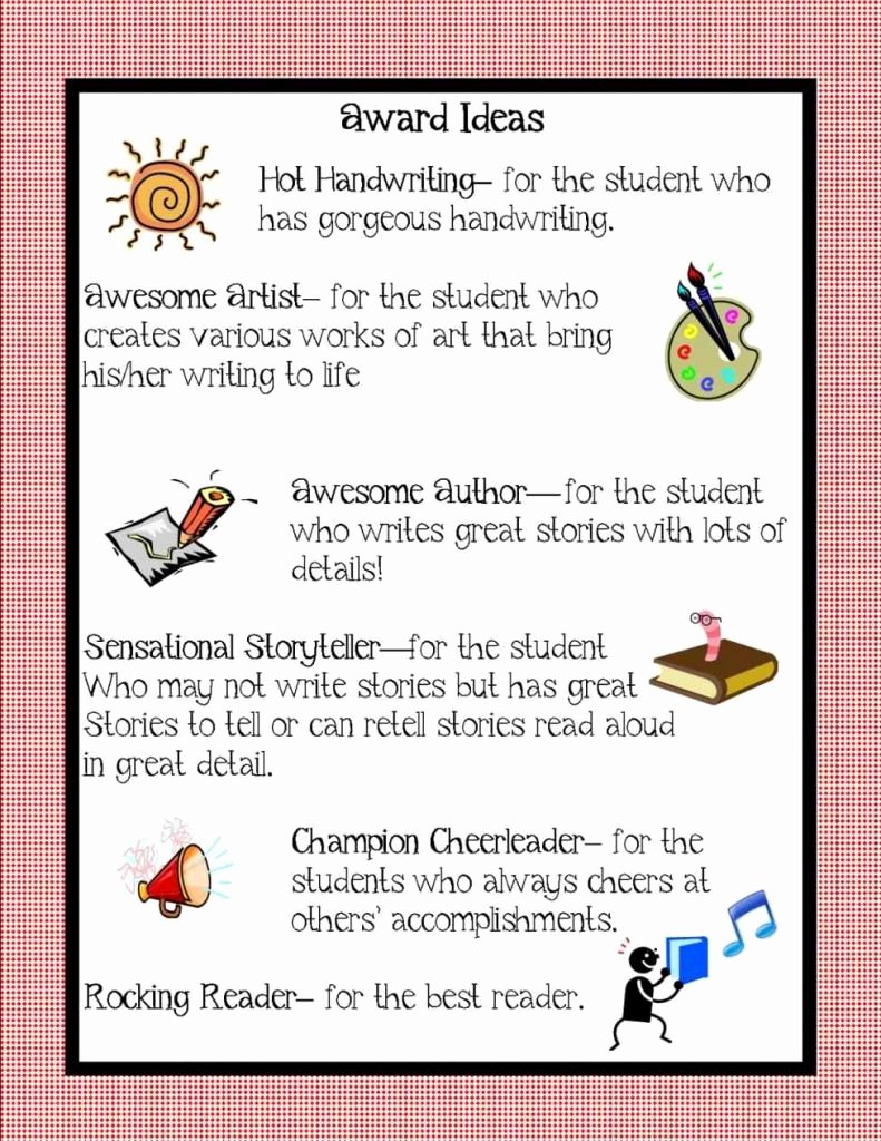 Award Titles for Students Unique Funny Class Awards Template Update234 Template