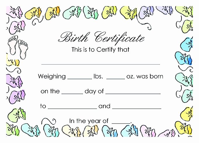 Baby Birth Certificate Template Inspirational Cute Looking Birth Certificate Template