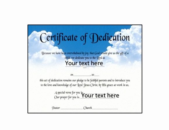 Baby Christening Certificate Template Unique 50 Free Baby Dedication Certificate Templates Printable