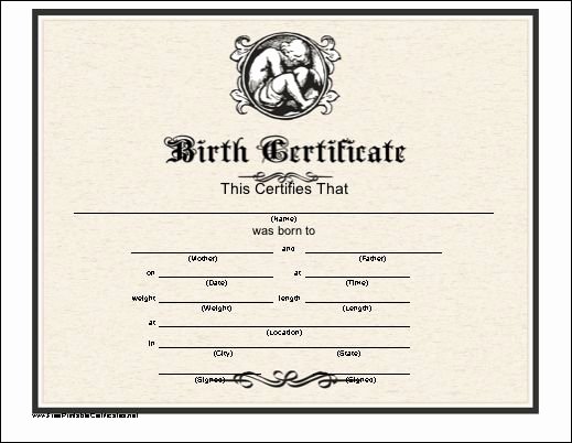 Baby Death Certificate Template Awesome This Printable Birth Certificate Has An Engraved Look and