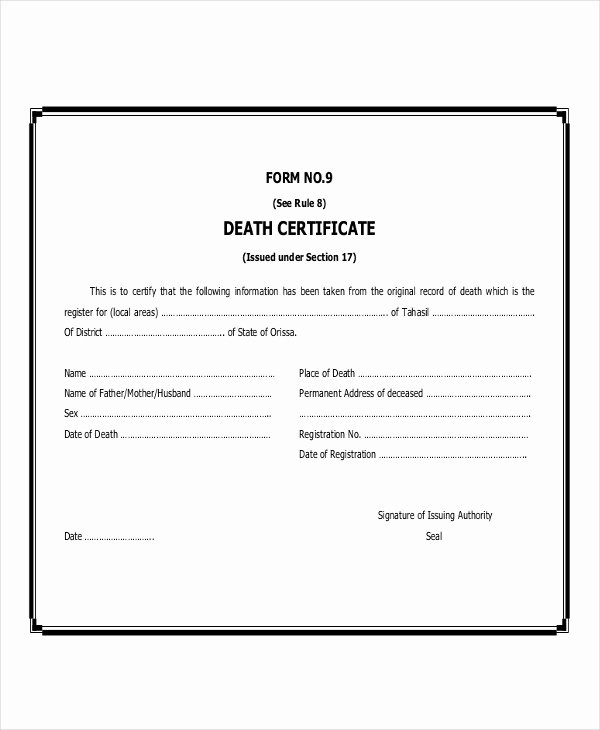 Baby Death Certificate Template Beautiful 26 Printable Certificate Templates