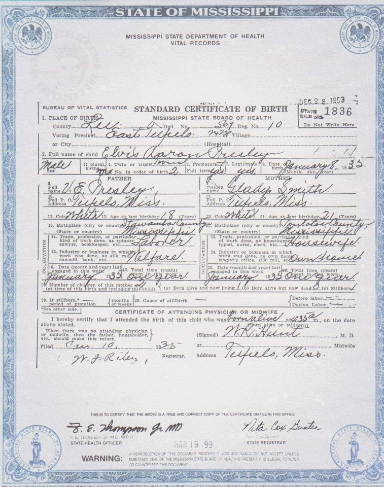 Baby Death Certificate Template Unique This is Elvis Presley S Birth Certificate You Could Use