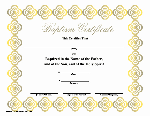 Baby Dedication Certificate Borders Elegant A Classic Baptismal Certificate for A Child or Adult
