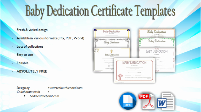 Baby Dedication Certificate Template Free Awesome 7 Free Printable Baby Dedication Certificate Templates Free