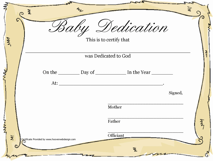 Baby Dedication Certificate Template Free Awesome Free Baby Dedication Certificate Pdf 92kb