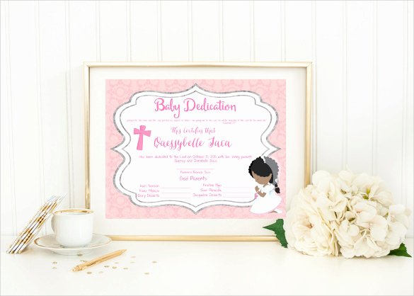 Baby Dedication Certificate Template Lovely Baby Dedication Certificate Template 21 Free Word Pdf