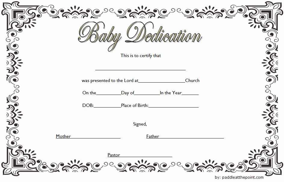 Baby Dedication Certificate Templates Free Elegant Free Fillable Baby Dedication Certificate Download 7
