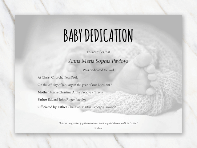 Baby Dedication Certificate Templates Free Fresh Baby Dedication Certificate Template for Word [free Printable]