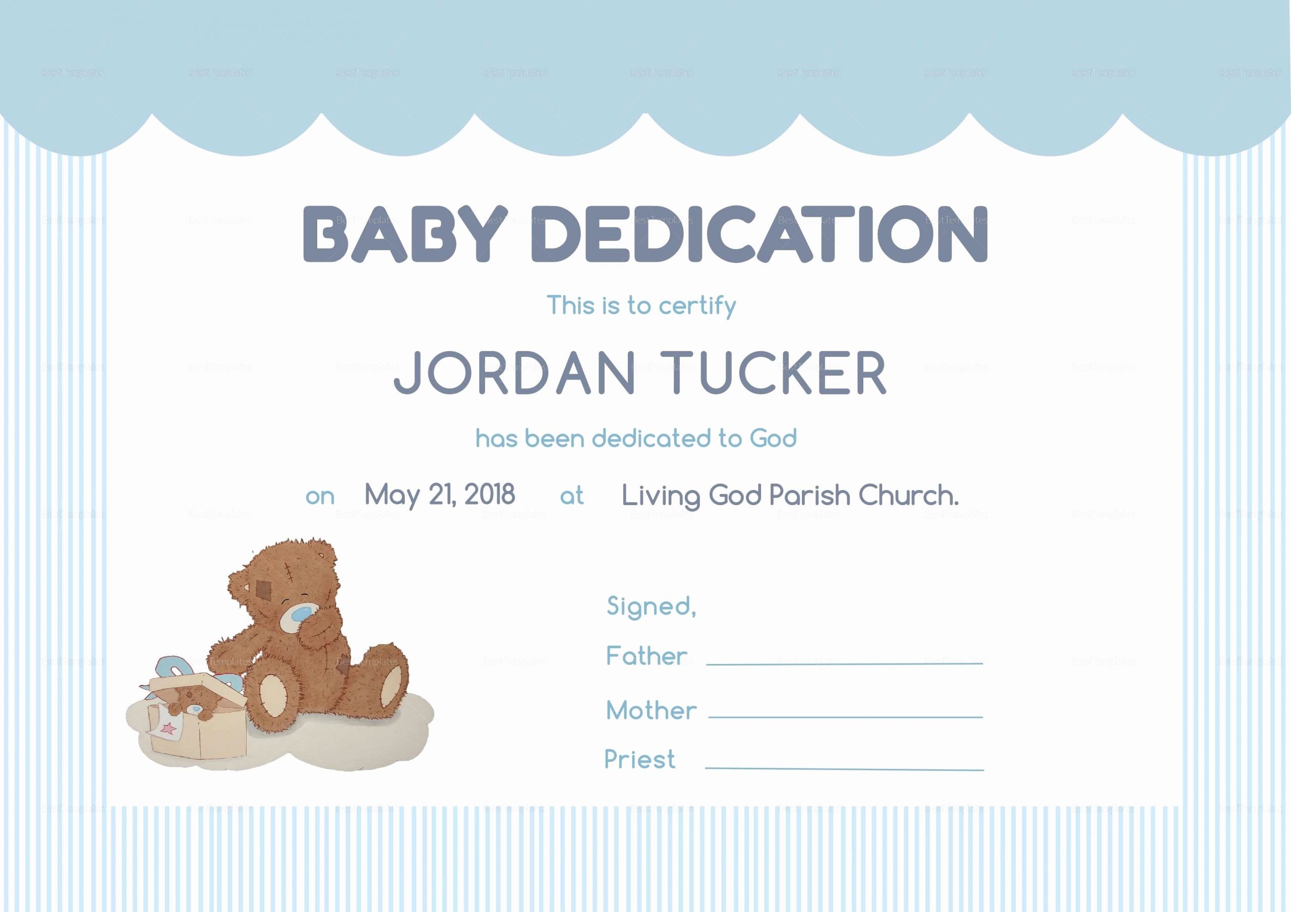 Baby Dedication Certificate Templates Luxury Child Dedication Certificate Clean Baby Dedication