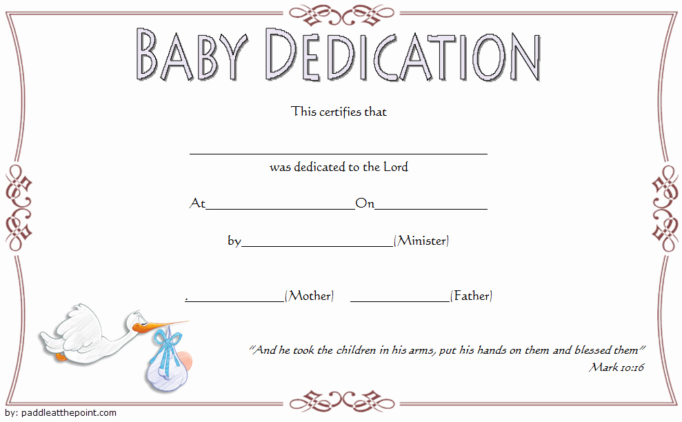 free fillable baby dedication certificate