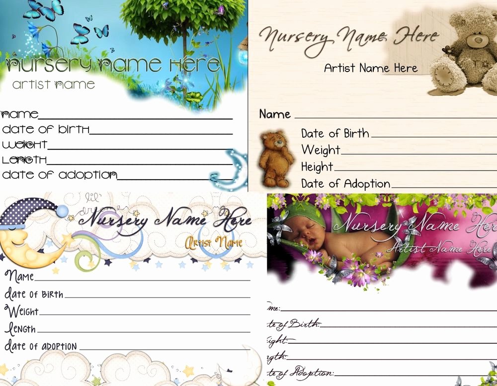 Baby Doll Birth Certificate Template Beautiful 1 Custom Matching Reborn Birth Certificate with Any Reborn