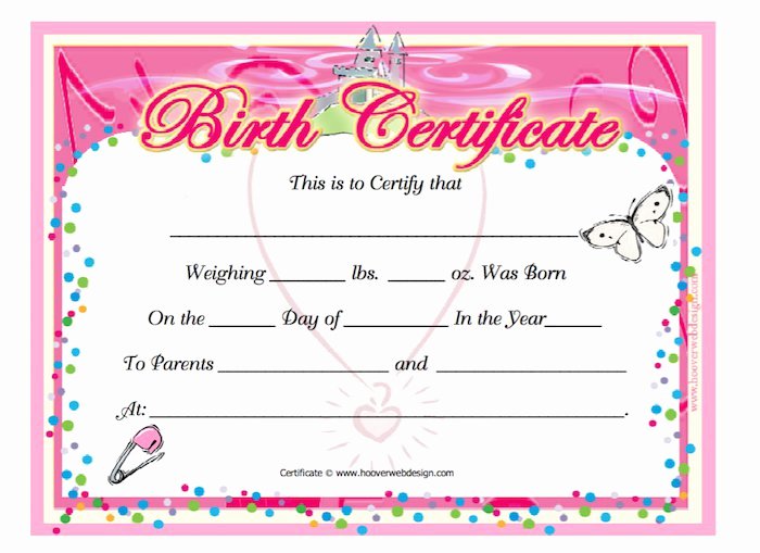 Baby Doll Birth Certificate Template New 15 Birth Certificate Templates Word &amp; Pdf Free