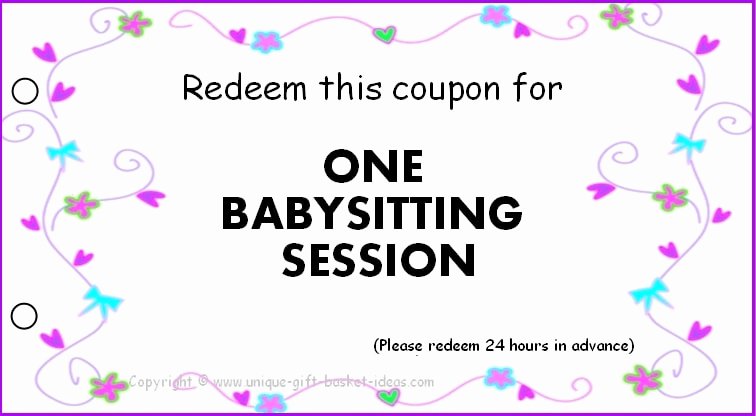 Babysitting Certificate Template Free Beautiful 15 Babysitting Coupon Examples Psd Ai Indesign