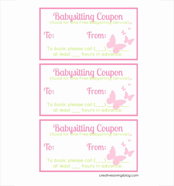 Babysitting Certificate Template Free Fresh 12 Baby Sitting Coupon Templates Psd Ai Indesign