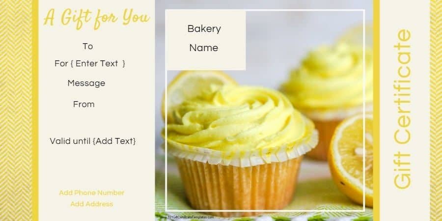 Bakery Gift Certificate Template Luxury Gift Certificate Templates for A Bakery