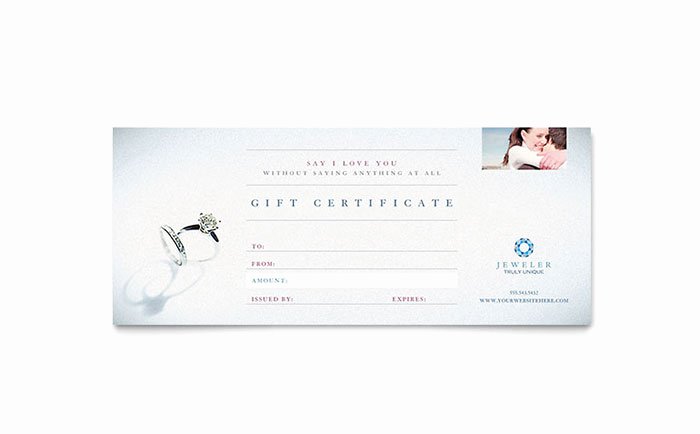 Bakery Gift Certificate Template Luxury Jeweler &amp; Jewelry Store Gift Certificate Template Design