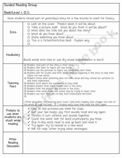 Balanced Literacy Lesson Plan Template New Small Group Guided Reading Lesson Plan Template Love