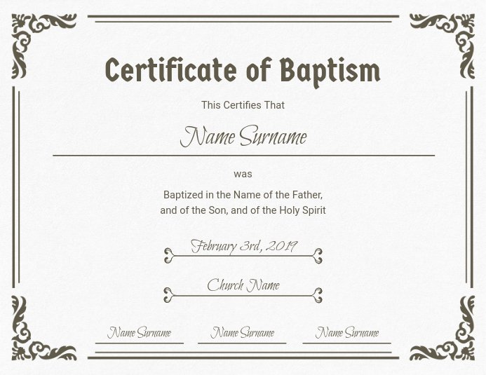 Baptism Certificate Free Template Best Of Church Baptism Certificate Template