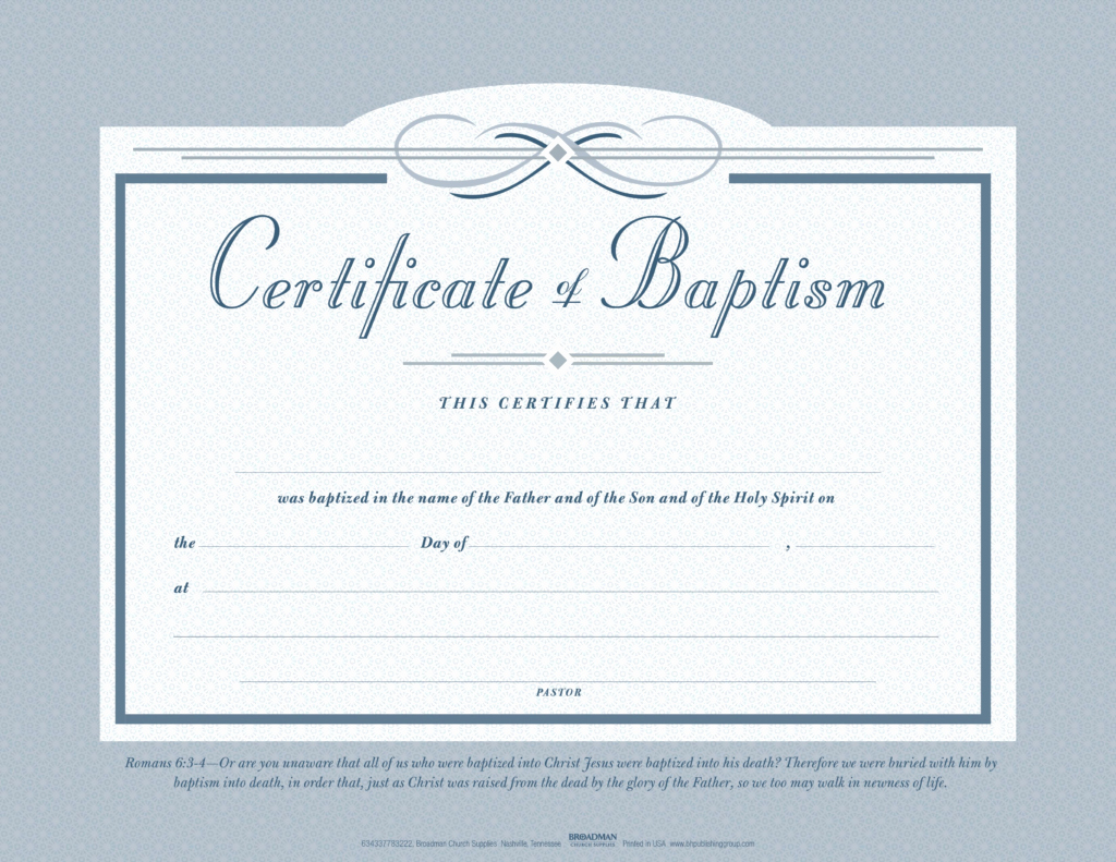 Baptism Certificate Template Free Elegant Baptism Flat Certificate Pkg 6 B&amp;h Publishing