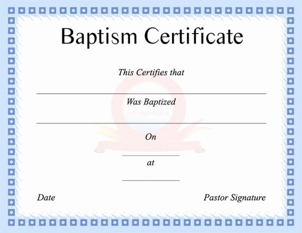 Baptism Certificate Template Free Unique 99 Free Printable Certificate Template Examples In Pdf