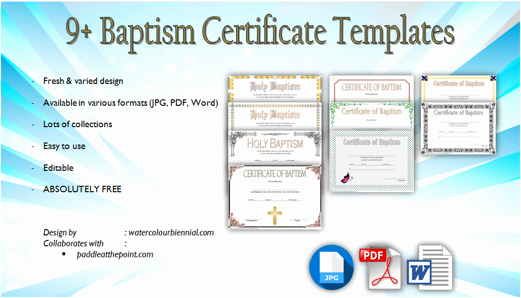Baptism Certificate Template Word Unique Baptism Certificate Template Word [9 New Designs Free]