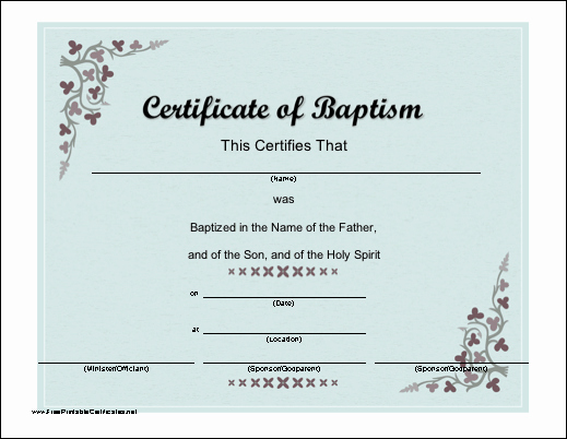 Baptism Certificates Free Download Fresh A Baptismal Certificate with A Script Font and Subtle