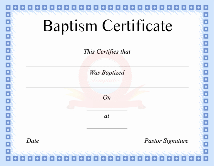 Baptism Certificates Free Download Lovely Baptism Certificate Template Free Download