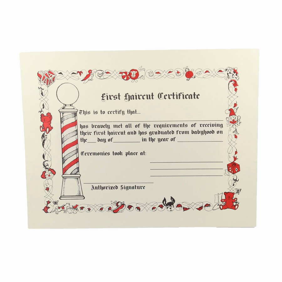 Barber Shop Gift Certificate Template Awesome First Haircut Certificates