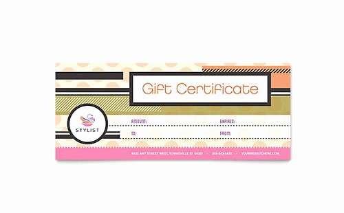 Barber Shop Gift Certificate Template Best Of Hairstylist Gift Certificate Template Design