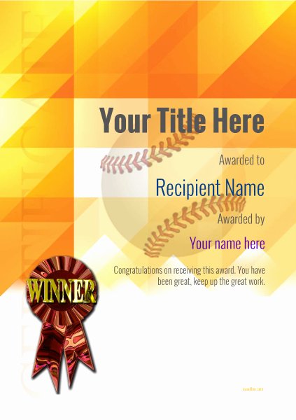 Baseball Certificates Templates Free Unique Use Free Baseball Certificate Templates by Awardbox
