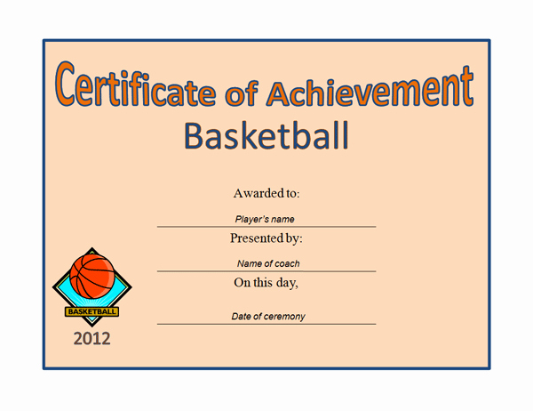 Basketball Award Certificate Template Best Of Basketball Award Certificate