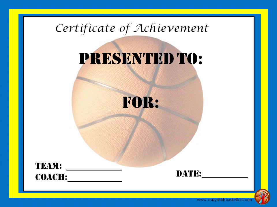 Basketball Award Certificate Template Fresh Basketball Award Certificates T Ideas