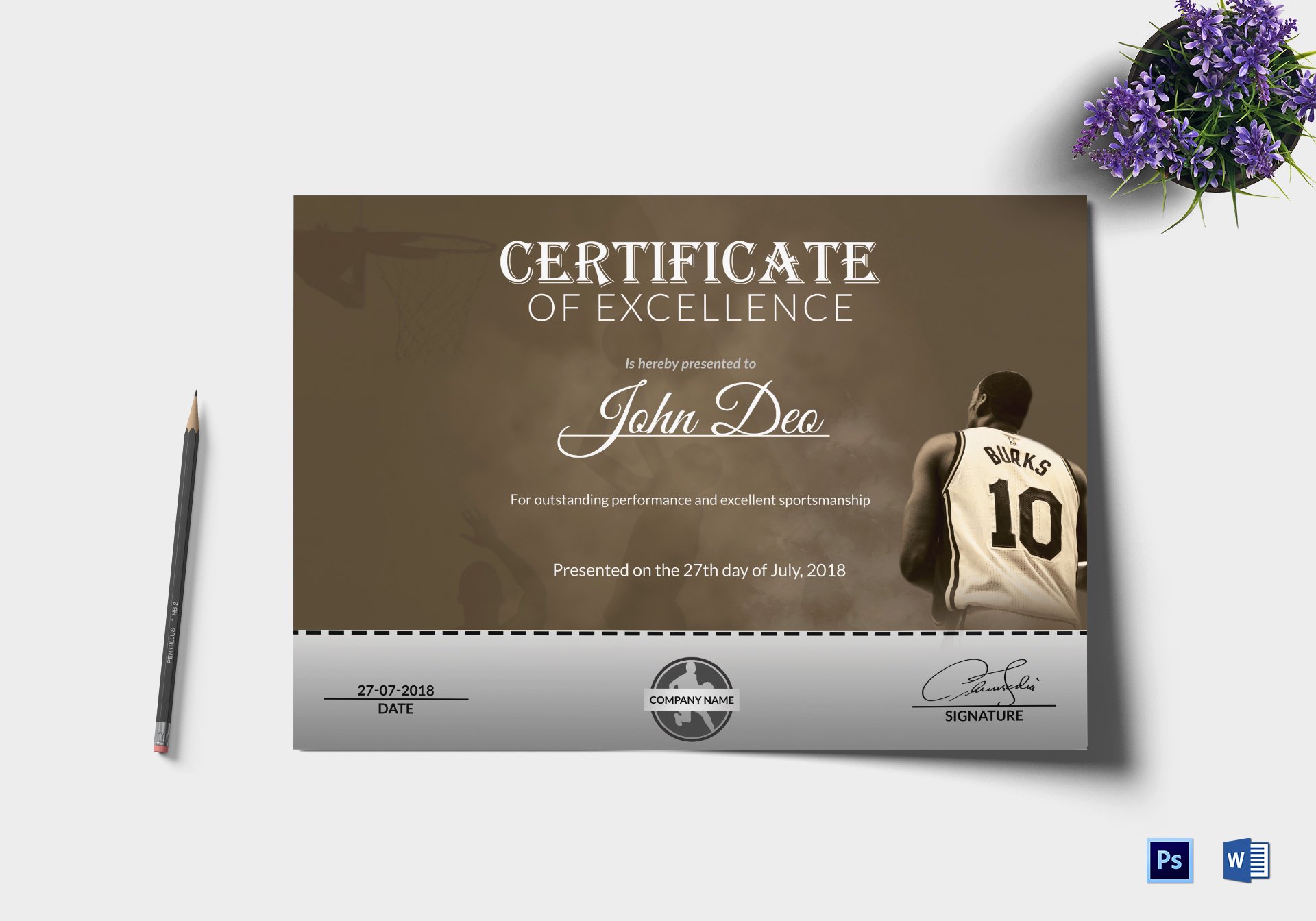 Basketball Award Certificate Template Inspirational Basketball Award Certificate Design Template In Word Psd