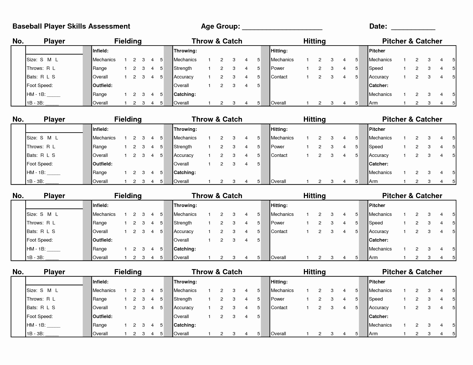 Basketball Tryout form Beautiful Travel softball Evaluation form