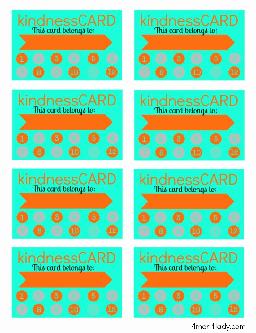 Behavior Punch Card Template Best Of Free Printable Kindness Card for Good Behavior Board