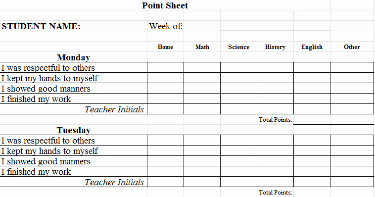 Behavior Tracker Template Best Of Student Behavior Sheet Template