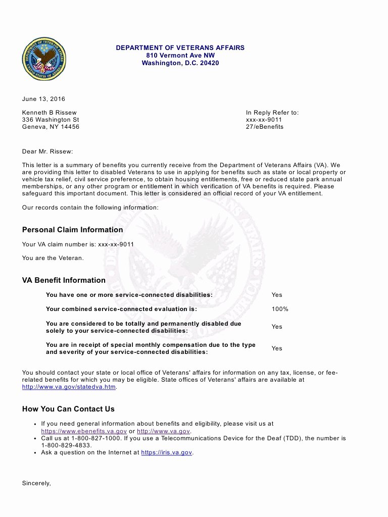 Benefit Verification Letter Inspirational Va Pdf Archive