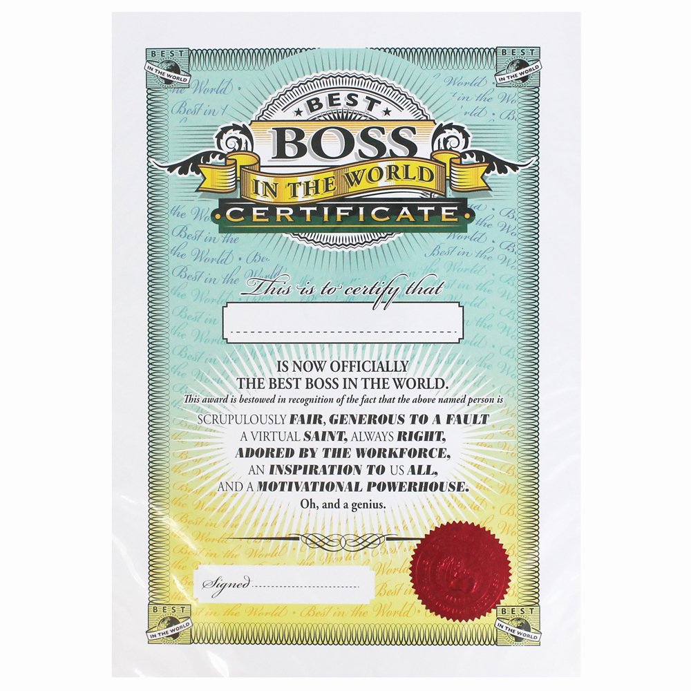 Best Boss Award Certificate Unique the Worlds Best Boss Certificate
