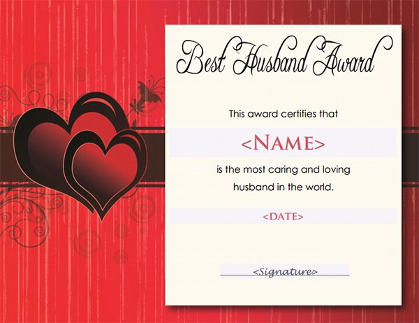 Best Boyfriend Award Template Lovely Printable Award Certificate Templates